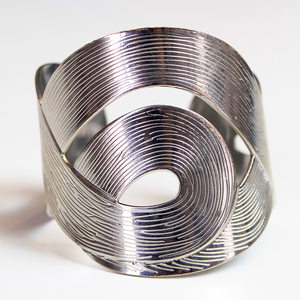 Silver Wide Cuff Bracelet with Statement Swirl