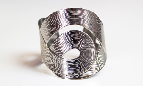 Silver Wide Cuff Bracelet with Statement Swirl