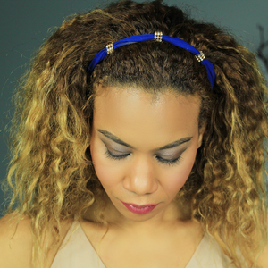 Rhinestone Headband - Blue - Thumbnail 2