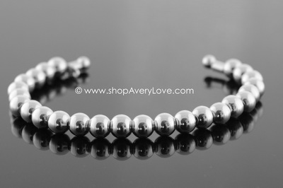 Round Silver Beads Cuff ~ Genuine Sterling Silver