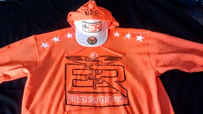 E.R DaTransporter (Orange,Black,&White) Artist Hoodie. 