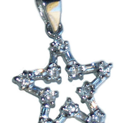 Sterling silver cz star pendant