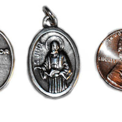 Silver saint jude san judas tadeo charm pendant medal