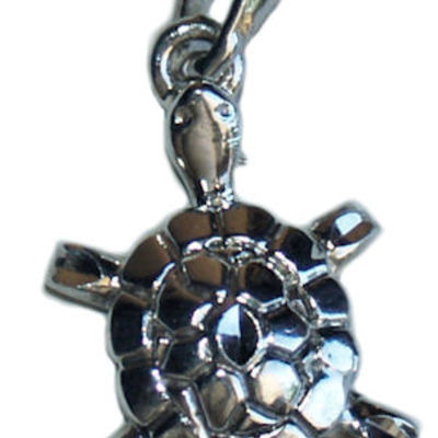 Sterling silver turtle charm pendant