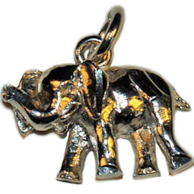Sterling silver elephant charm pendant