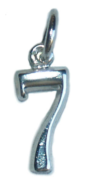 Sterling Silver  Number 7 Pendant Charm