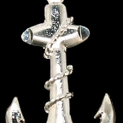 Sterling silver anchor pendant charm - Thumbnail 3