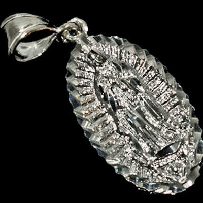 Sterling silver virgin medal charm pendant virgen de guadalupe