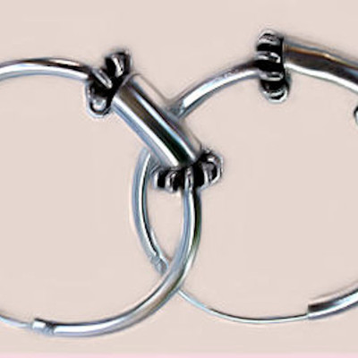 Pair of sterling silver bali hoops