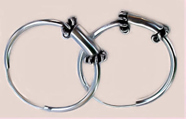 Pair of Sterling Silver Bali hoops