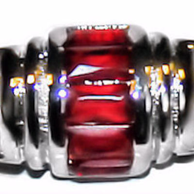 Sterling silver ring with red stone cz size 8