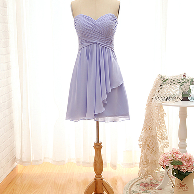 Cheap lilac bridesmaid dress,knee length party dress