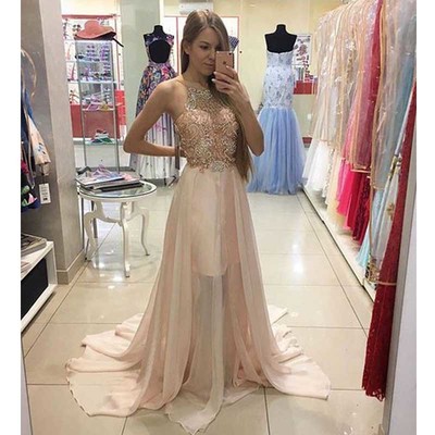 Blush pink prom dresses, beaded prom dress, junior prom dress, pretty prom dress, unique prom dresses, cheap prom dresses, long prom dresses, pd15188