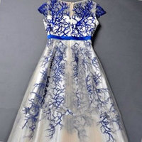 Long prom dresses, unique prom dresses, short sleeves prom dress, new design prom dress, impressive prom dress, cheap evening dress, PD15291 - Thumbnail 1