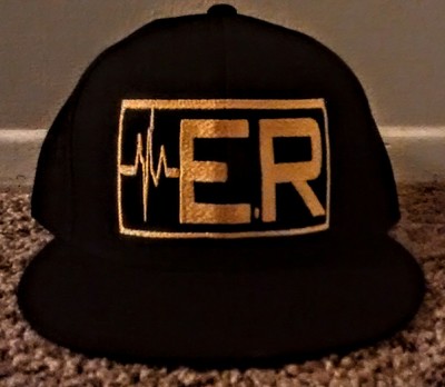 E.R (EMT) (Black&GoldSeries) Fitted Hat with Stars.