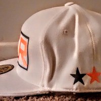 E.R (EMT) (White,Orange,&Black) Fitted Hat With Stars. - Thumbnail 2