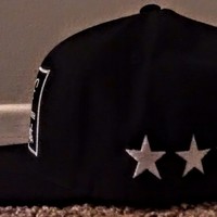 N$E No$lacknEnt. (Black&Silver) Business Fitted Hat With Stars. - Thumbnail 1