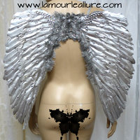 Medium Rhinestone Angel Wings Samba Cosplay Dance Costume Rave Bra Halloween Burlesque Show Girl - Thumbnail 2