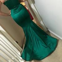 Sexy Dark Green Sweetheart Satin Straps Prom Gowns, Party Dresses, Evening Gowns - Thumbnail 1