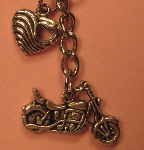 Motorcycle Heart Key Chain