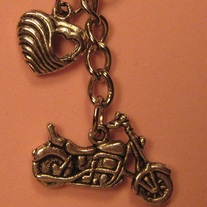 Motorcycle Heart Key Chain