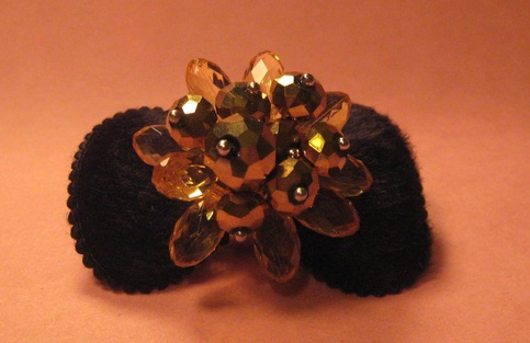 Topaz & Gold Crystal Adjustable Ring