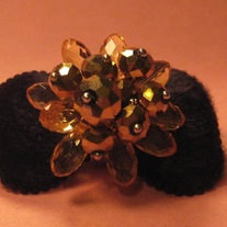 Topaz & Gold Crystal Adjustable Ring