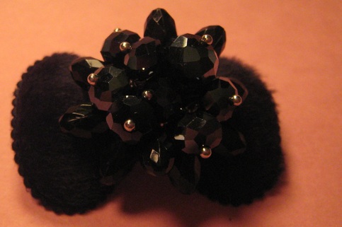 Jet Black Crystal Adjustable Ring