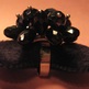 Jet Black Crystal Adjustable Ring - Thumbnail 1