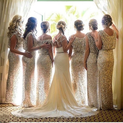 Long bridesmaid dress,sequin bridesmaid dress,charming bridesmaid dress,custom bridesmaid dress,bds00004 - Thumbnail 2