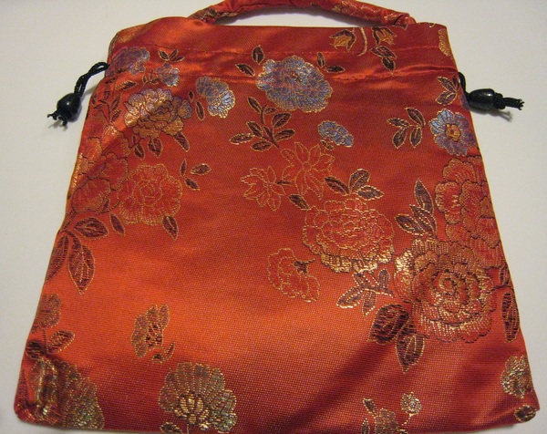 Dark Red Embroidery Purse