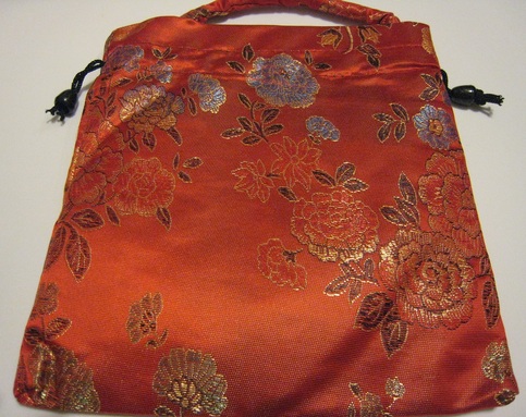 Dark Red Embroidery Purse