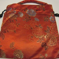 Dark Red Embroidery Purse
