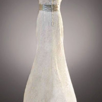 Vintage Mermaid V-back Lace Wedding Dress - Thumbnail 1