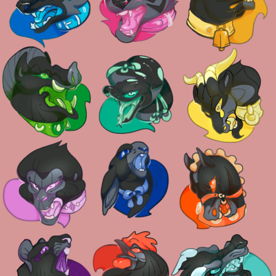 Black beasts of the zodiac stickers