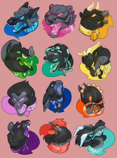 Black Beasts of the Zodiac Stickers