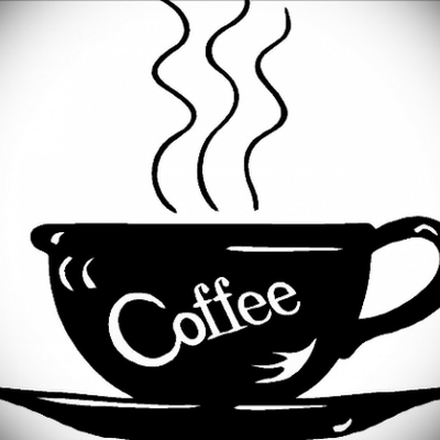 Hot coffee vinyl decal sticker, coffee drinkers decal handmade