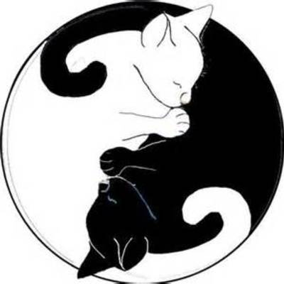 Cat lovers ying yang vinyl decal sticker outdoor handmade weather resistant