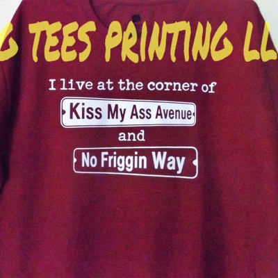 Maroon large humor cotton t-shirt i live at the corner of custom made tee - Thumbnail 4