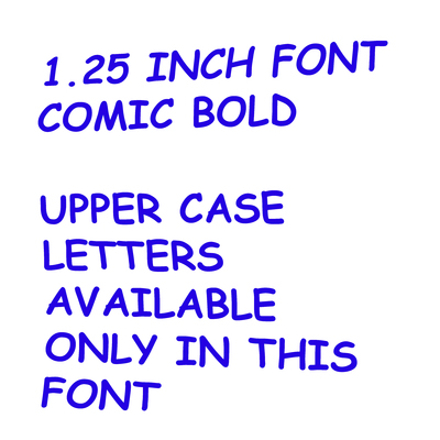 Vinyl lettering comic bold font name and number decals price per 6 letters