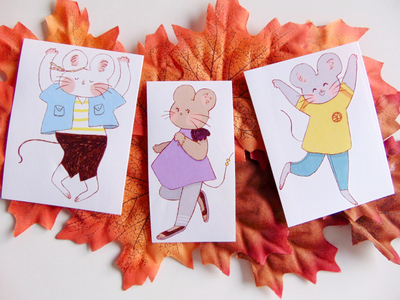 Dancing Mice Sticker Set