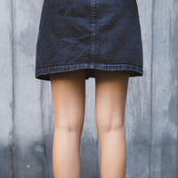 VINTAGE BUTTON UP DENIM SKIRT - Thumbnail 2