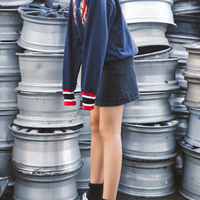 VINTAGE BUTTON UP DENIM SKIRT - Thumbnail 3