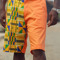 Kente Men's Shorts Men's Summer Shorts Men's Casual Wear African Clothing Pants - Thumbnail 1