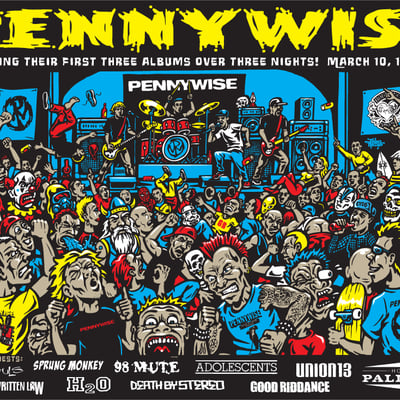 Pennywise gig screenprinted poster (signed) - Thumbnail 4