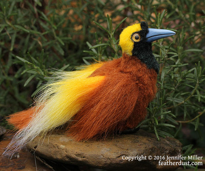 "WooWoo" the Greater Bird of Paradise soft sculpture