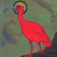 Ibis with Koi  - Thumbnail 1