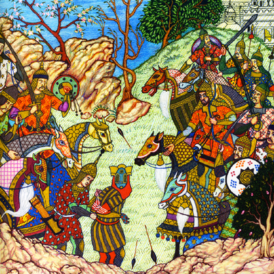 The great victory of the imperial mughal army over the sultan adam; japanese robot from the year 2000