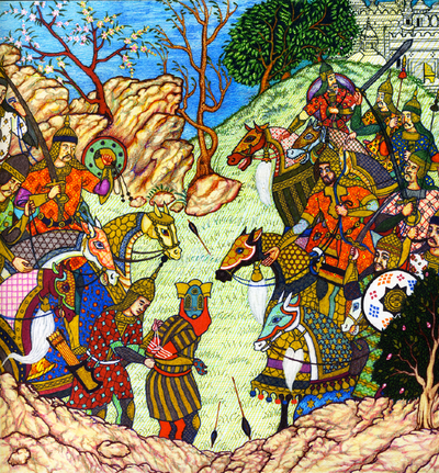 The Great Victory of the Imperial Mughal Army Over the Sultan Adam; Japanese Robot from the Year 2000