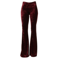 (Sale!) Foxy Velvet Bell Bottom Pants (Burgandy)